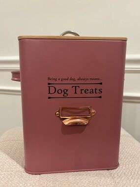 Dog Treats Storage Canister - Rose Pink